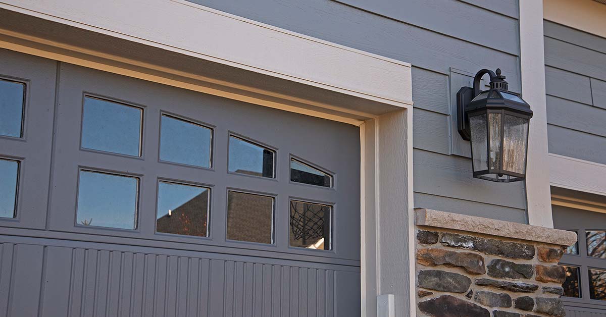 James Hardie Siding, Garage Door, and Stone Accents