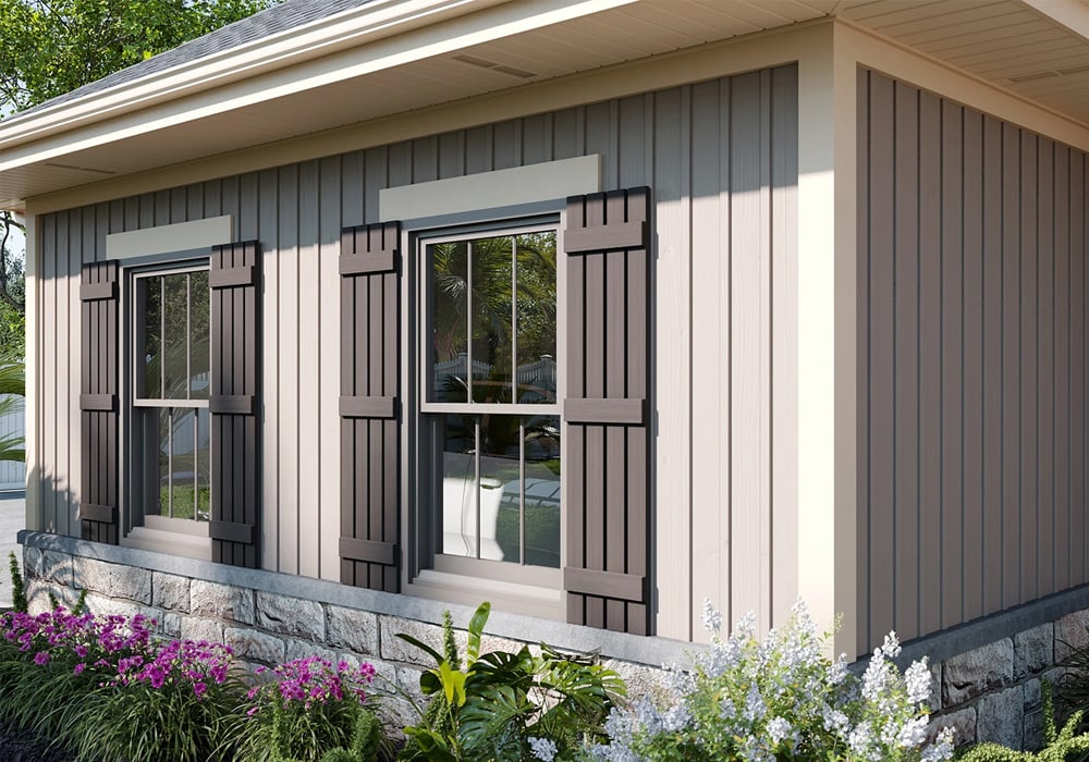 Mastic Vinyl Siding Board and Batten in Sandstone