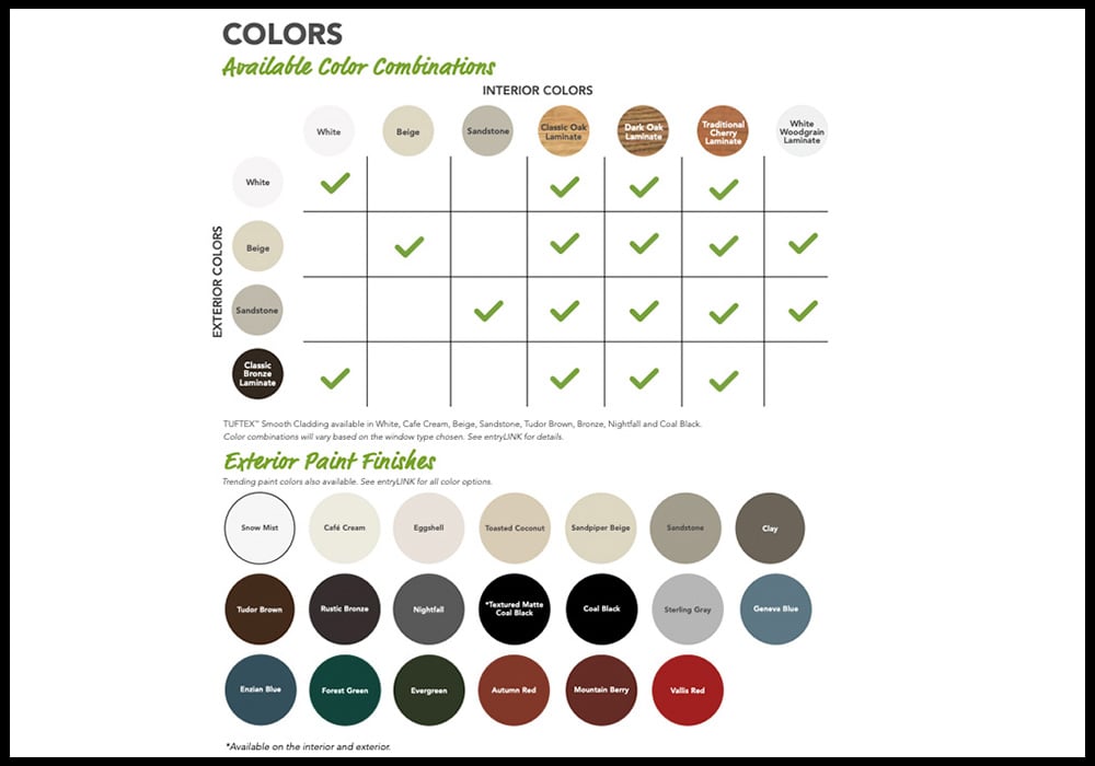 ProVia Windows Endure Color Options