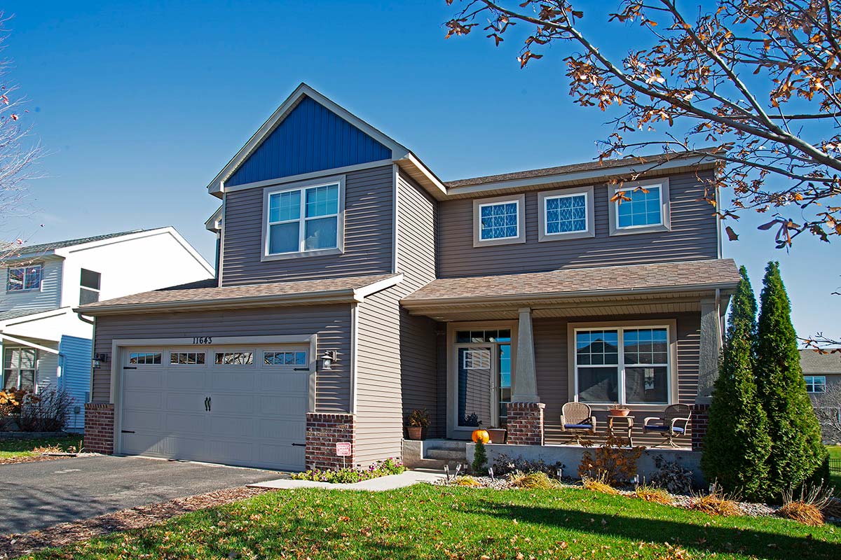 Roofing Owens Corning Duration Teak, Siding CertainTeed Restoration Classic Sable Brown Board and Batten Midnight Blue