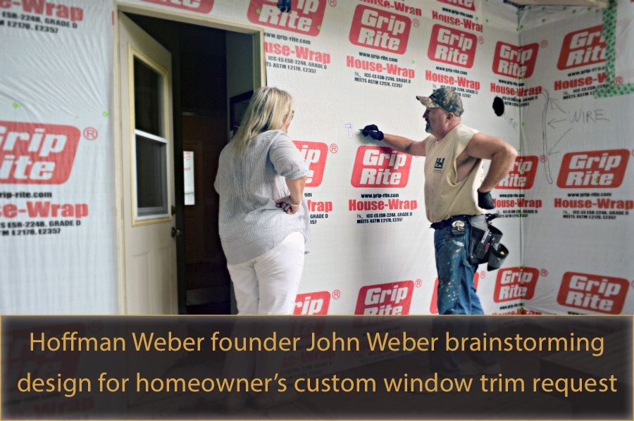 John Weber brainstorming window trim design with homeowner