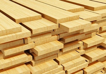stacks of wooden timber planks