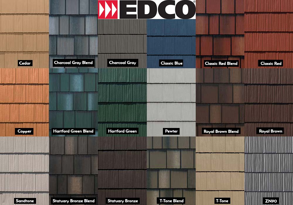 EDCO Roofing ArrowLine Shake Swatches