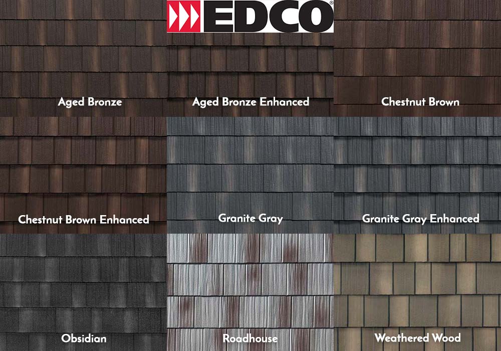 EDCO Roofing Infiniti Textured Shake Swatches