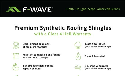 F-Wave Roofing REVIA Designer Slate American Blends Product Brochure Thumb