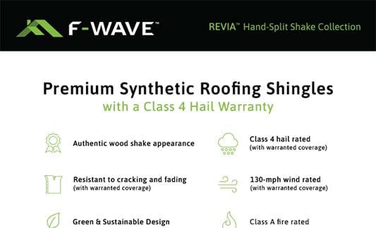 F-Wave Roofing REVIA Hand Split Shake Product Brochure Thumb