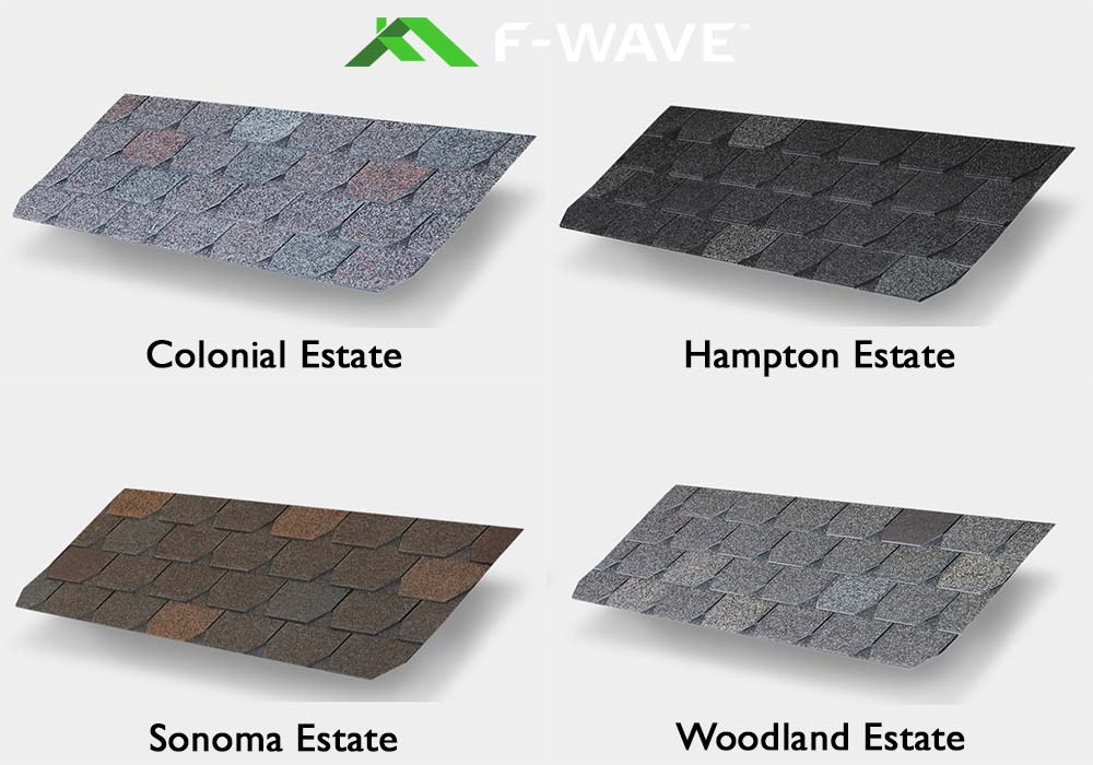 F-Wave Roofing REVIA Designer Slate Estate Series Color Options