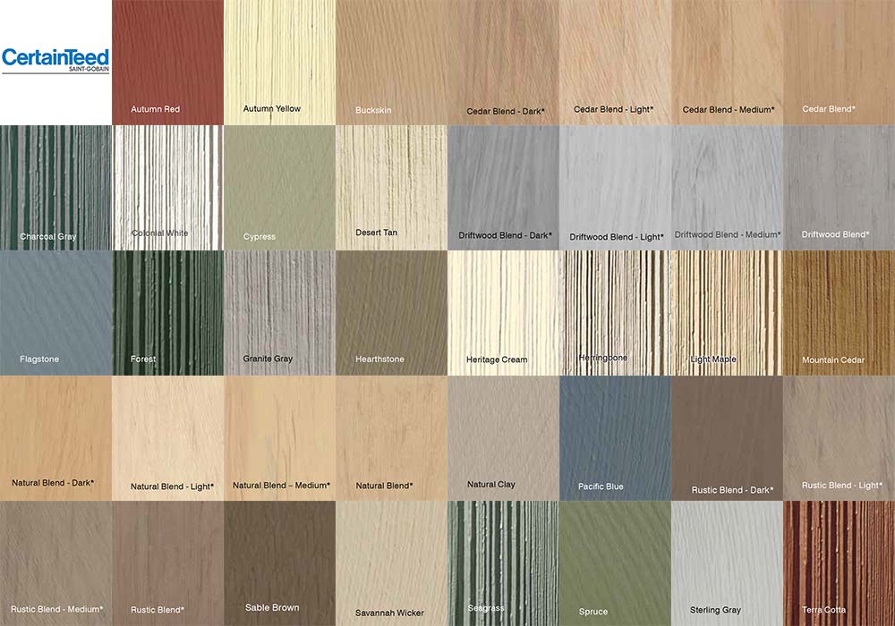 CertainTeed Siding Cedar Impressions Color Options