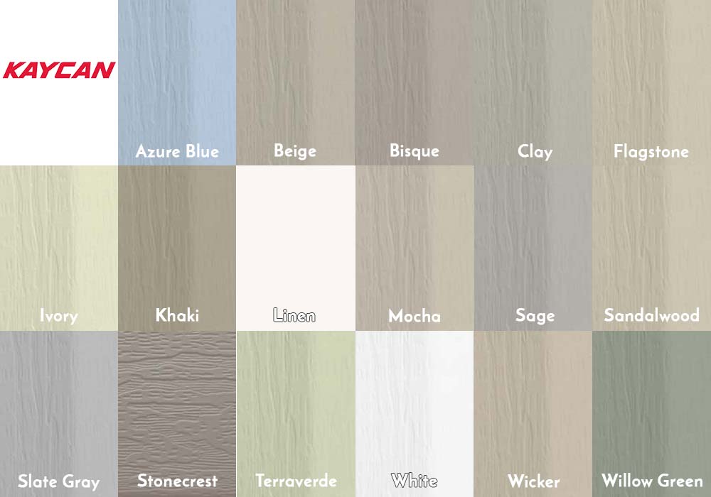 Kaycan Vinyl Siding Vertical Board and Batten Colors