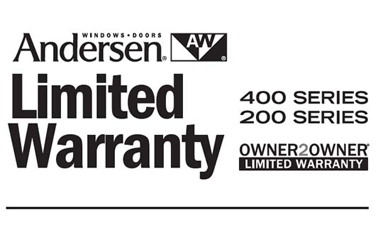 Andersen Windows 200 400 Series Limited Warranty Brochure