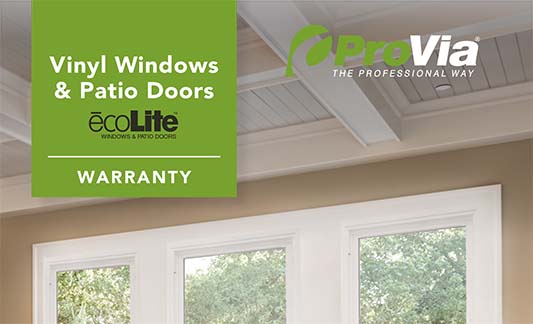 ProVia Windows Ecolite Limited Warranty Brochure