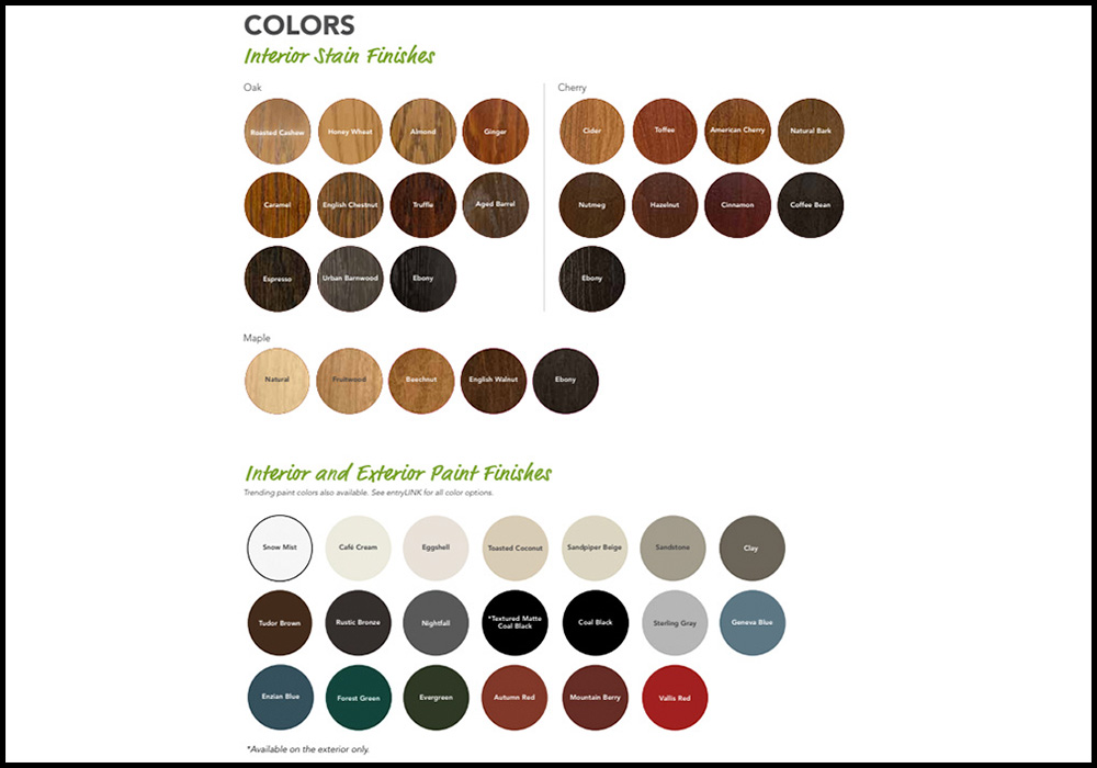 ProVia Windows Aeris Color Options