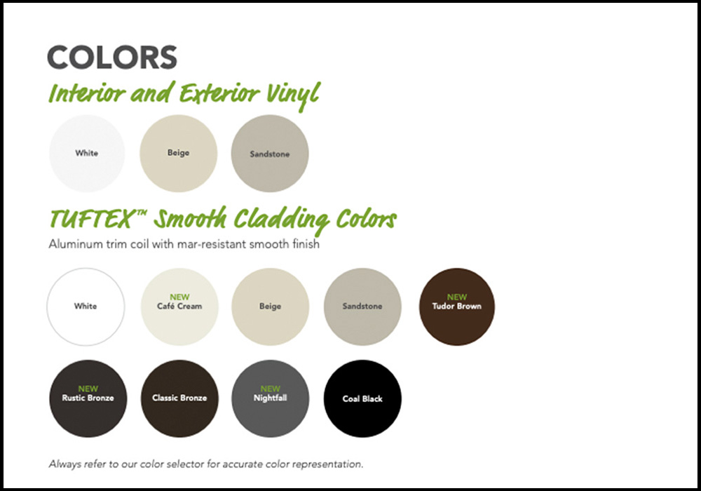 ProVia Windows Aspect Color Options